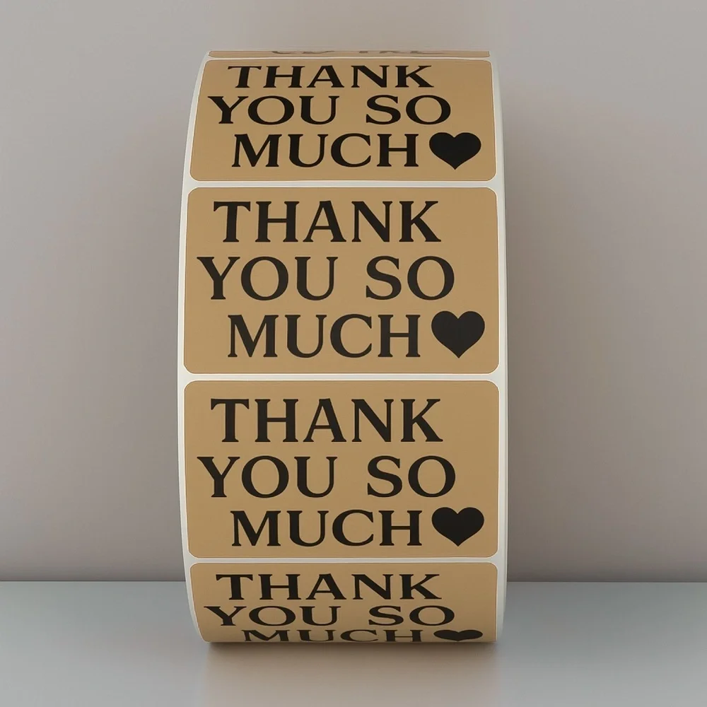Thank You So Much Stickers – Heart Labels for Small Business Packaging Orders